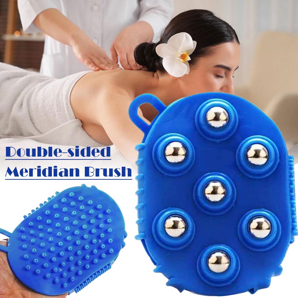 Spa And Wellness - Lymfedrainagehandschoenen Borstel Handmassagers Dubbelzijdige massageborstel met