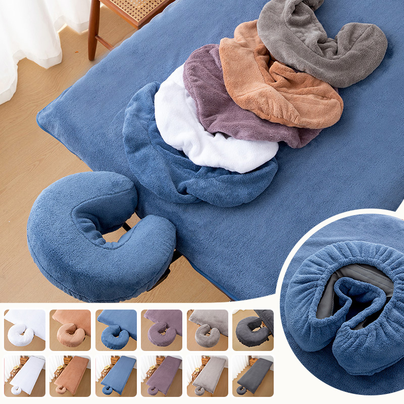 Wellness Spa With Massage - Coral Fleece schoonheidssalon bedlakens en U-vormige